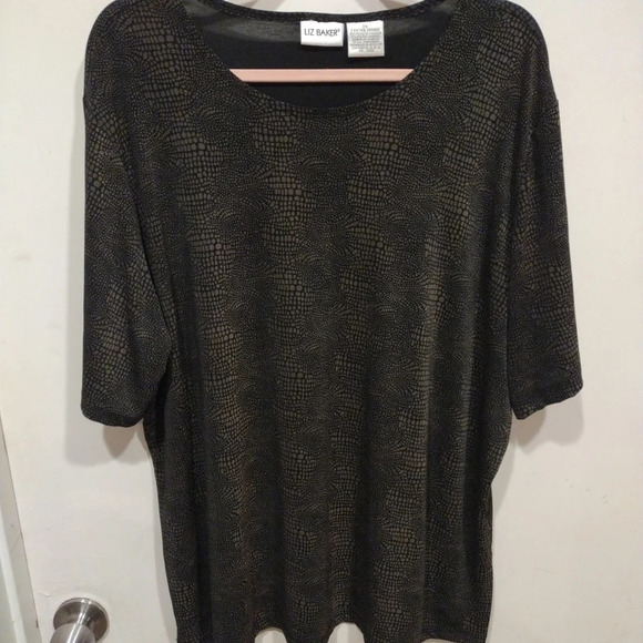 Lot Of 2 Slinky Feel Animal Print Career Casual Tops Sz 2X-Notations Liz Baker - Picture 8 of 11